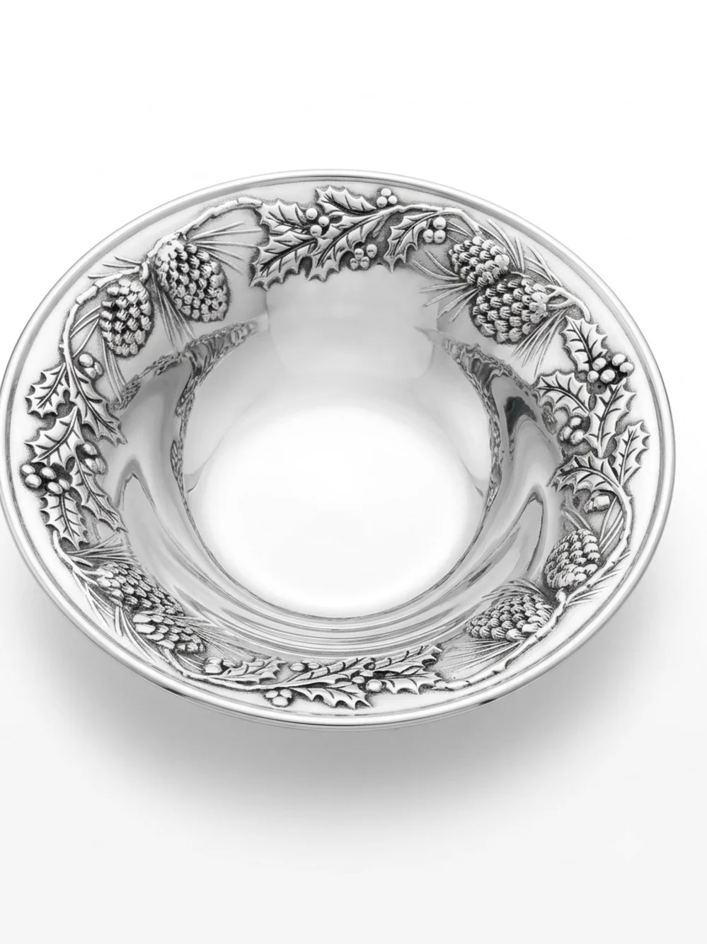 Lenox Holiday Metal Serving Bowl NIB Picone & Holly 12 Inch